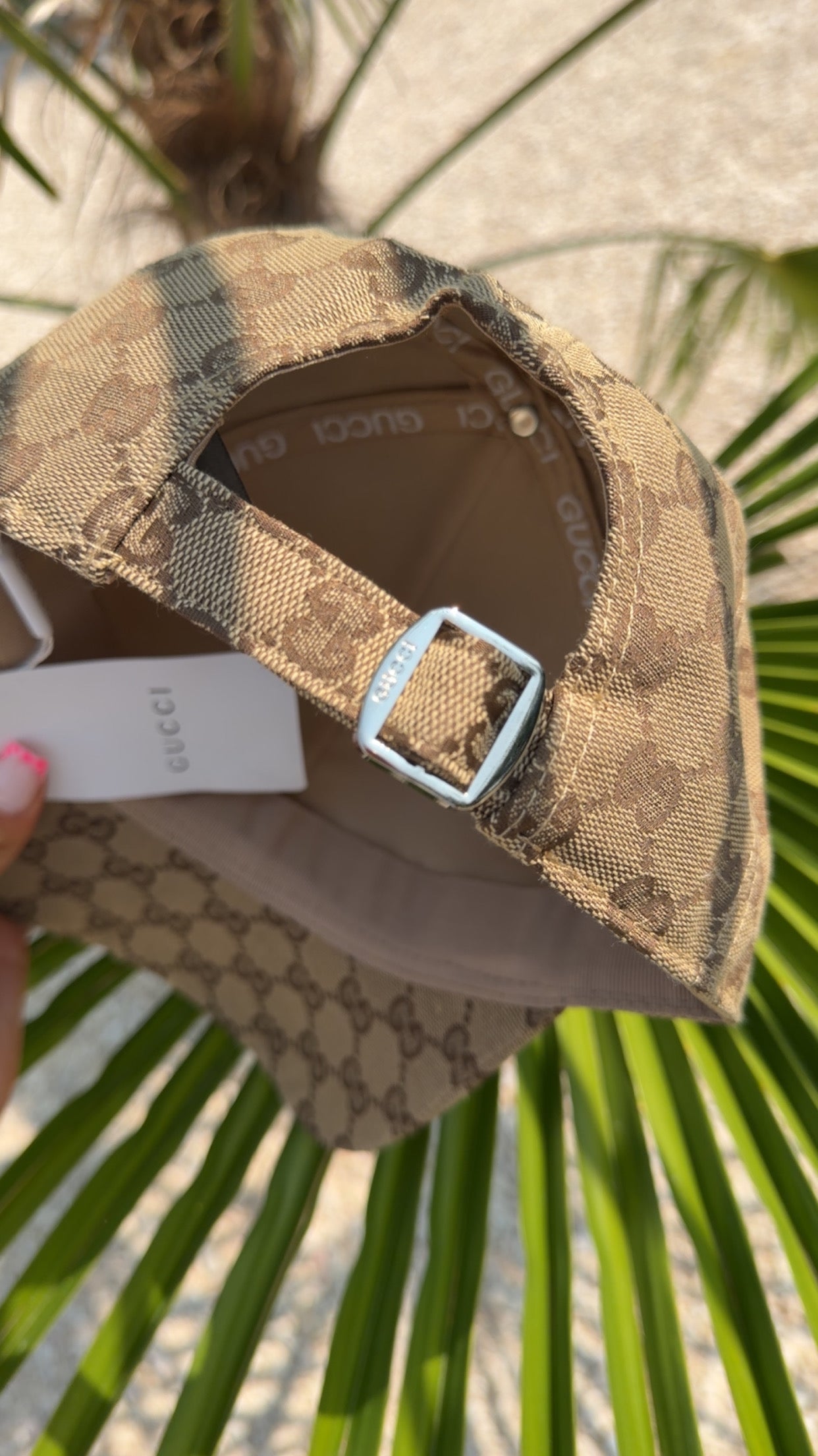 Casquette Gucci Beige Bande Couleur